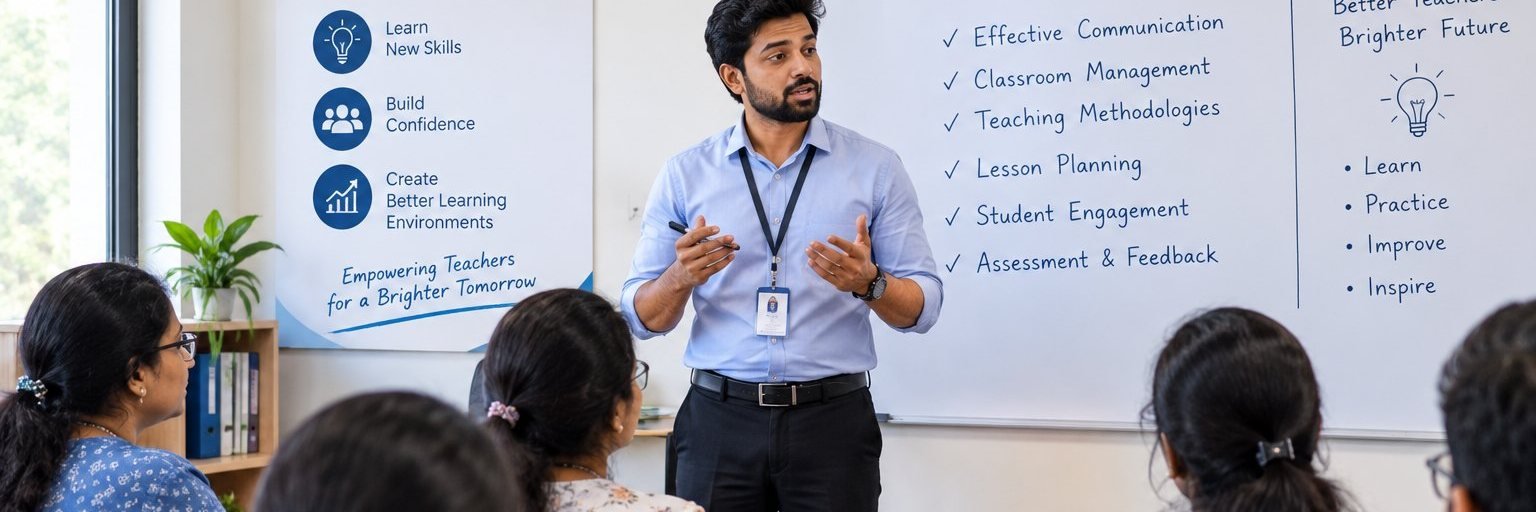 Trainer teaching a teacher-training class